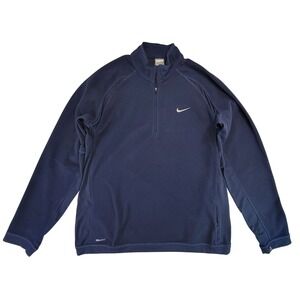 Nike Men's Navy Blue NIKEDRY Quarter Zip Pullover Fleece Shirt‎ Size L